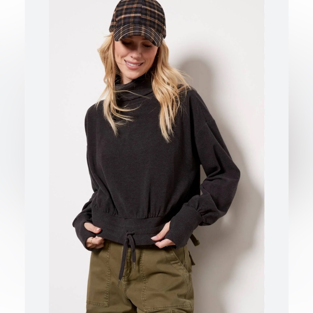 Sweaty Betty Melody Luxe Fleece Sweatshirt Dark Grey Size M